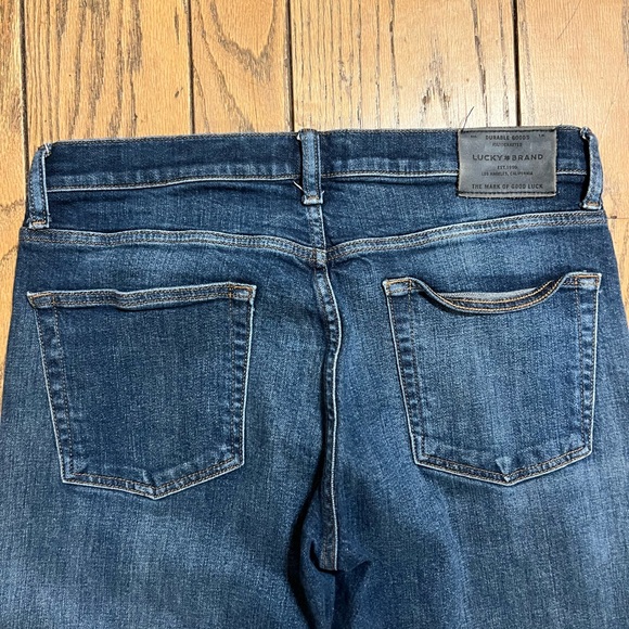 Lucky Brand 221 Straight Selvedge Jeans Denim Dark Wash Mens Size 34x31 Cotton - Picture 5 of 12